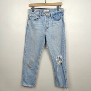 Levi's Wedgie Straight‎ Jeans Womens 29 Light Wash Button Fly Preppy Premium